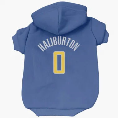 Blue Indiana Pacers Tyrese Haliburton   Dog & Cat Pet Hoodie