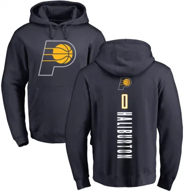 Navy Men's Tyrese Haliburton Indiana Pacers Branded Backer Pullover Hoodie