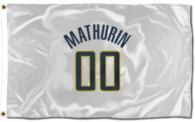 White Indiana Pacers Bennedict Mathurin   Flag (3 X 5)